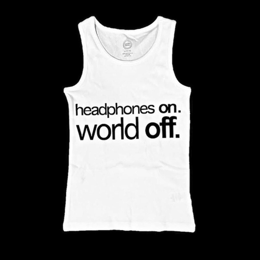 Vintage White Tank with Black Text